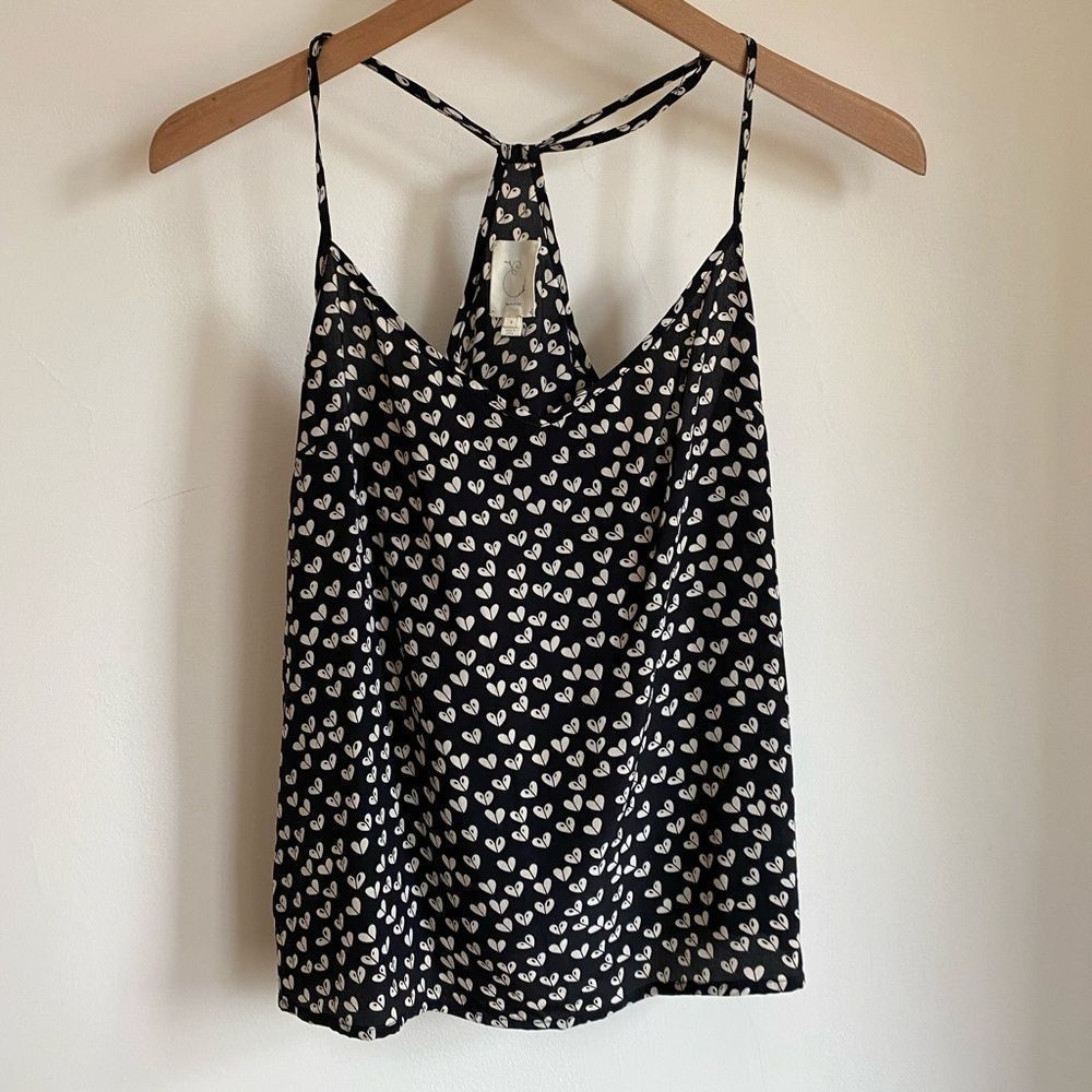 Anthropologie Silk Hearts Tank